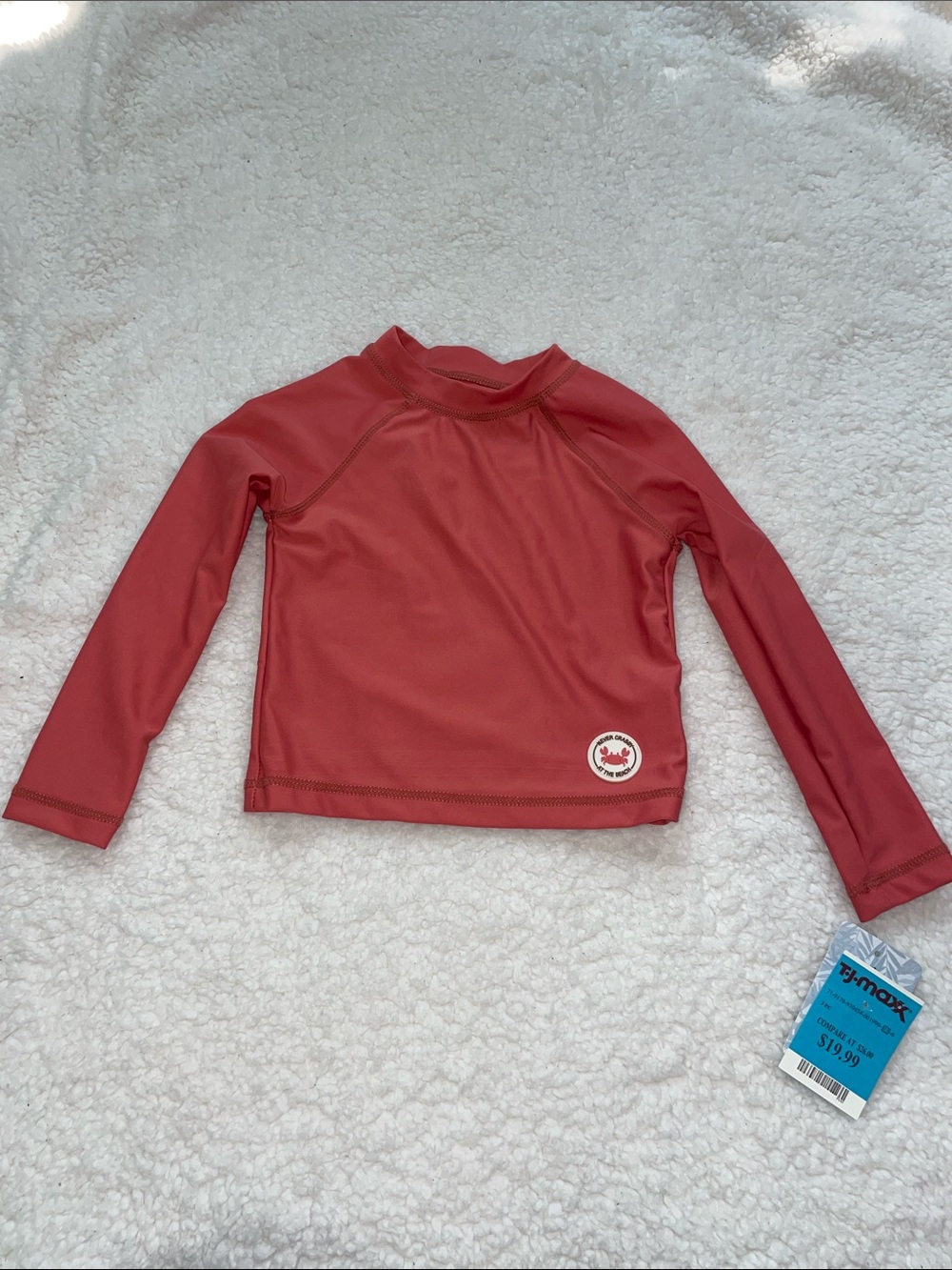 Tommy Bahama Kids Long Sleeve Swim Rash Guard - Coral
